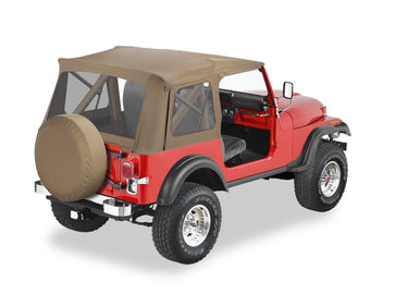 Bestop Supertop Classic Replacement Soft Top Spice Jeep 76-95 CJ7 AND Wrangler; No doors FTcluded; Clear side and rear wFTdows | 51599-37
