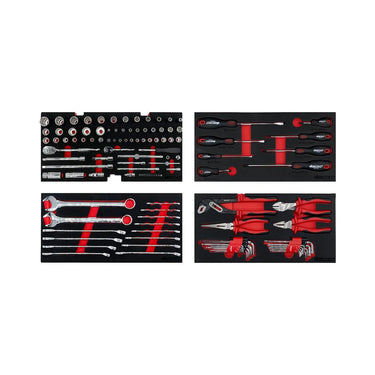 BoxoUSA 117-Piece SAE Tool Set for 3-Drawer Hand Carry Box BXE002-R2