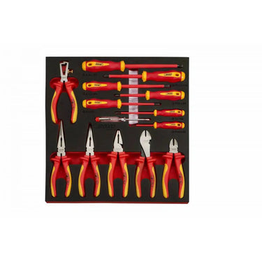 BoxoUSA 14-Piece Insulated Electrical Screwdriver & Plier Set | 2/3rd EVA Foam BX031-R
