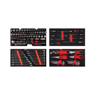 BoxoUSA 159-Piece, 6 and 12-Point, Metric and SAE Combo Tool Set for 3-Drawer Hand Carry Box BXE003A-R2