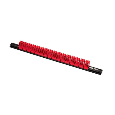 BoxoUSA 16-Slot Magnetic Spanner Rack with Alloy Rail and Red Clips B-SPANRACK