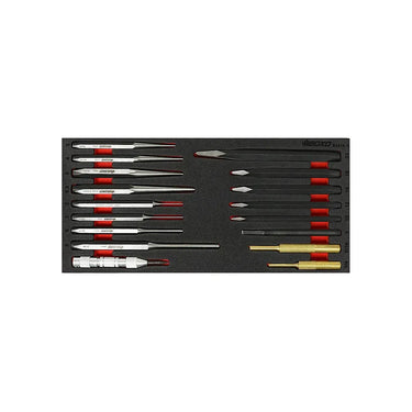 BoxoUSA 17-Piece Punch & Chisel Set | 1/3 Drawer EVA Foam BX916-R
