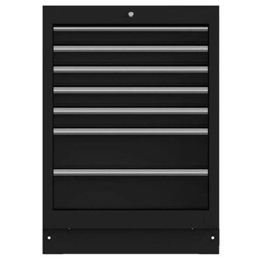 BoxoUSA 26" 7-Drawer Cabinet with Aluminum Handle, Dark Grey MST260071DG2
