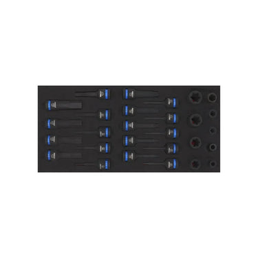 BoxoUSA 28-Piece 1/2" Drive Impact E-Torx, Torx, and Hex Socket Set | 1/3 Drawer EVA Foam BX806-R