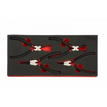 BoxoUSA 4-Piece Circlip Plier Set | 1/3rd EVA Foam BX025-R