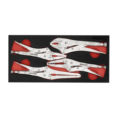 BoxoUSA 4-Piece Locking Pliers Set | 1/3 Drawer EVA Foam BX054-R