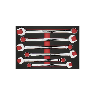 BoxoUSA 6-Piece Metric Extra Long Combination Wrench Set | 3/3 Drawer EVA Foam BX932-R2