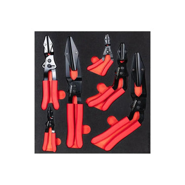 BoxoUSA 6-Piece Pinch Off Pliers Set | 2/3 Drawer EVA Foam BX917-R