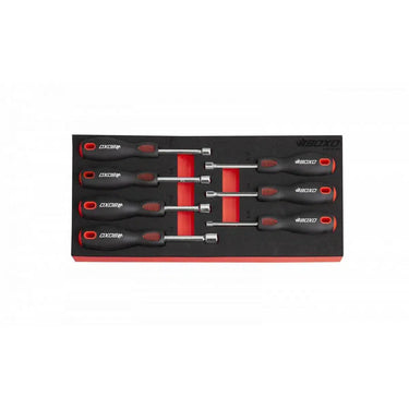 BoxoUSA 7-Piece SAE Nut Driver Set with Hollow Shank | 1/3rd EVA Foam BX519-R2