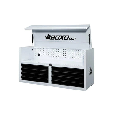 BoxoUSA Pro Series | 53" 8-Drawer Top Chest Tool Box with Anti-Tip | No Trim UAC53081LM-W-1