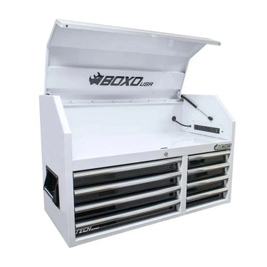 BoxoUSA Tech Series | 41" 8-Drawer Top Chest Tool Box | Gloss White BC411081-W