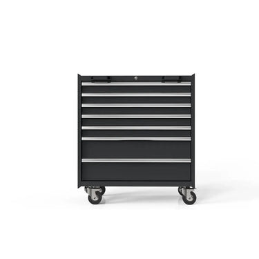 BoxoUSA 34" 7 Drawer Roller Cabinet w/o Drawer Trims MST340072-RBK-1