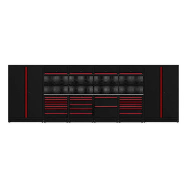 BoxoUSA OSM Pro Series | 224" 18-Piece Professional Organized Storage Modules Build Out | 21-Drawers, 10-Cabinets OSM-B3-R