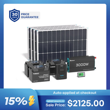 400W 12V Complete Solar Panel Kit with 3.6kWh Battery