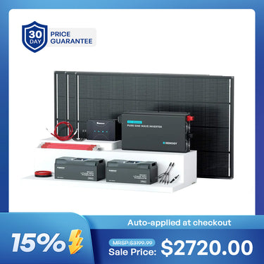600W 12V ShadowFlux™ Solar Panel Kit with 5.12kWh Battery
