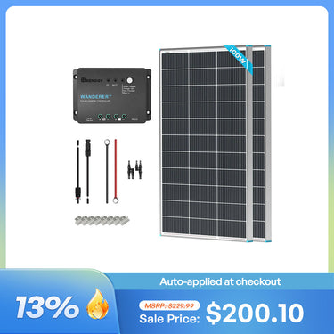 200W 12V Starter Solar Panel Kit