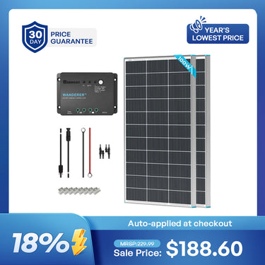 200W 12V Starter Solar Panel Kit