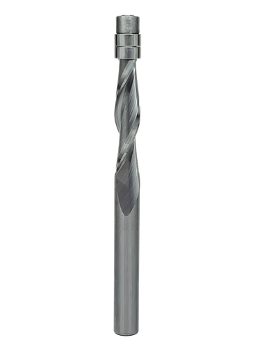 Woodhaven 15100 solid carbide 1/4-inch spiral up-cut router bit for clean, precise wood cutting and shaping.