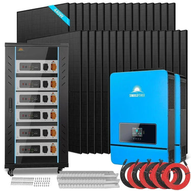 Kit Solar Aislado 20kW 48VCC 120V/240V Batería de Litio de 30.72kWh 32 Paneles Solares de 450 Vatios SGR-20K30E