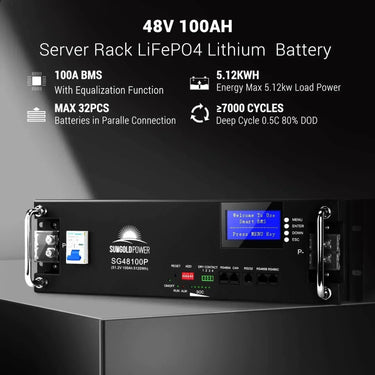 Kit Solar Aislado 16KW 48VCC 120V/240V BATERÍA DE LITIO 25.6KWH 32 Paneles Solares de 415 Watts SGR-16K25E