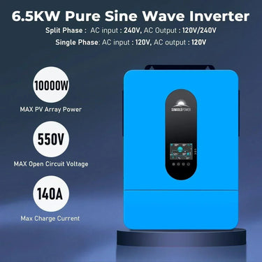 Kit solar autónomo 13000W 48VDC 120V/240V Batería de litio de 25.6KWH 22 paneles solares de 450 vatios SGR-13K25E