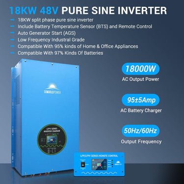 Inversor cargador de onda sinusoidal pura de fase dividida Sungold Power 18KW 48V