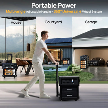 Estación de energía apilable ECO-WORTHY SL3500 con 4 paneles solares portátiles de 200W | Capacidad de 5120 Wh | Respaldo de emergencia | Energía y capacidad portátiles y expandibles