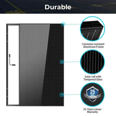 Panel solar monocristalino PERC negro de 500W Sungold Power