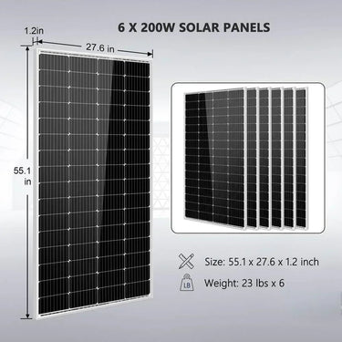 Kit Solar Aislado 5000W 48VCC 120V Batería PowerWall 5.12KWH 6 Paneles Solares de 200 Watts SGM-5K5E