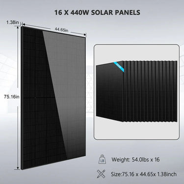 Kit solar híbrido 11.4KW 48V Fase Dividida Batería Litio 20.48KWH 16 Paneles Solares 450 Watt SGH-11N2E