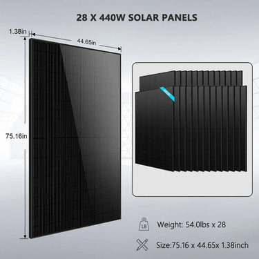 Kit solar híbrido 11.4KW 48V Fase dividida Batería de litio de 30.72KWH 28 paneles solares de 450 vatios SGH-11N3E