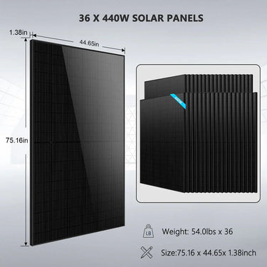 Kit solar híbrido 11,4 kW 48 V fase dividida Batería de litio de 51,2 kWh 36 paneles solares de 450 vatios SGH-11N5E