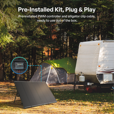 100/200W 12V N-Type Portable Solar Panel Suitcase Kit with 20A PWM Controller — 🔥200W