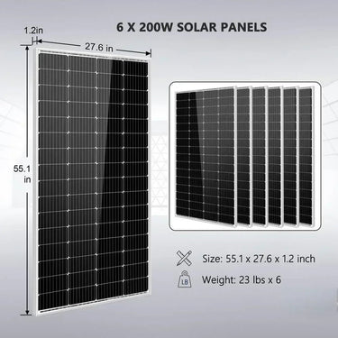 Sungold Power Kit Solar Aislado Inversor 4000W 12VDC 120V/240V Batería 1200 Vatios Respaldo Solar SGK-PR4S