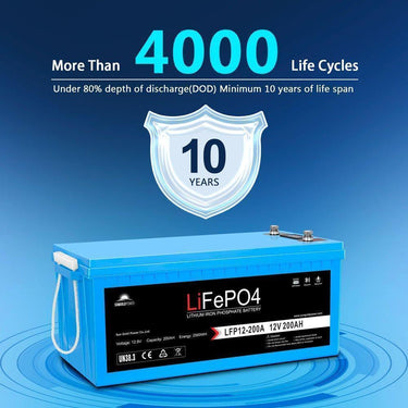 Sungold Power 12V 200Ah LiFePo4 Deep Cycle Lithium Battery Bluetooth / Self-Heating / IP65