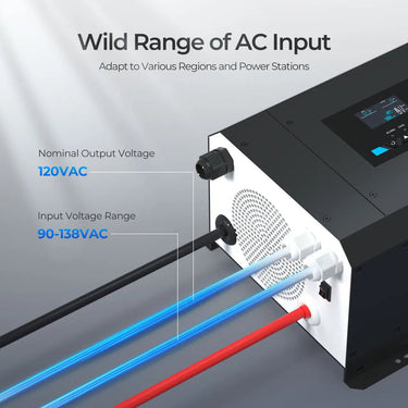 Open Box 3000W 12V Pure Sine Wave Inverter Charger w/ LCD Display