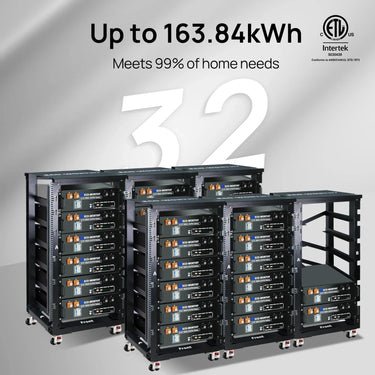 Batería ECO-WORTHY de 48V 100Ah para Rack de Servidor | Batería de Litio V3 de 5.12kWh | UL1973 | UL9540A | CEC