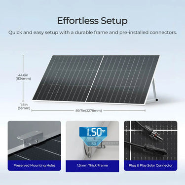 2360W Bifacial Solar Panel | 4x 590W N-Type Panels w/Tilt Mounts