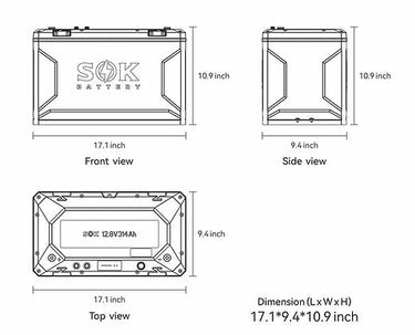 SOK Battery 12V 314Ah Lithium Battery, Built-in heater & Bluetooth, Victron CAN Comms | SOK Battery