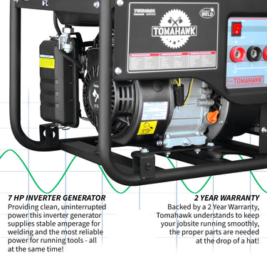 Generador de soldadura con motor de 120 amperios, 2200 vatios, 7 HP, a gasolina