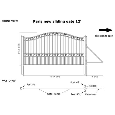 12x6 ft Steel Sliding Driveway Gate