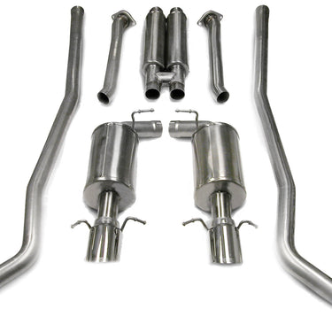 2.5 Inch Cat-Back Sport Dual Exhaust 4.0 Inch Polished Tips 2004-08 Cadillac CTS-V 5.7L 6.0L V8 Stai