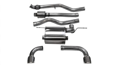 Corsa 3.0in. Cat-Back Dual Rear Exit with Single 3.5in. Black PVD Pro-Series Tips 14937BLK