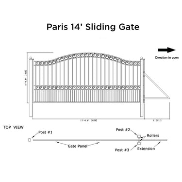 14x6 ft Steel Sliding Driveway Gate