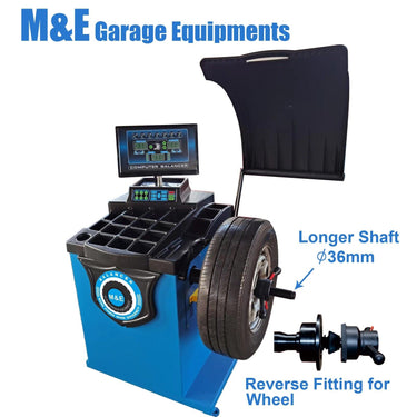 M&E ME-B650 Wheel Balancer — M&E ME-650 Wheel Balancer + KT-MC2 Motorcycle Wheel Adaptor for Wheel Balancer