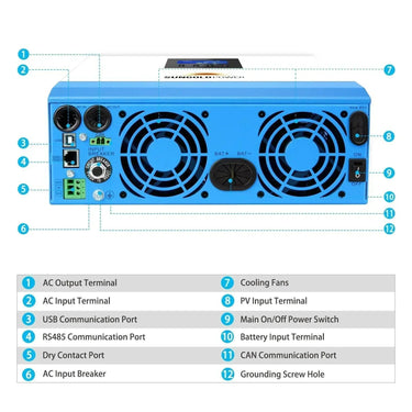 Inversor/cargador solar Sungold Power de 3000 W y 24 V