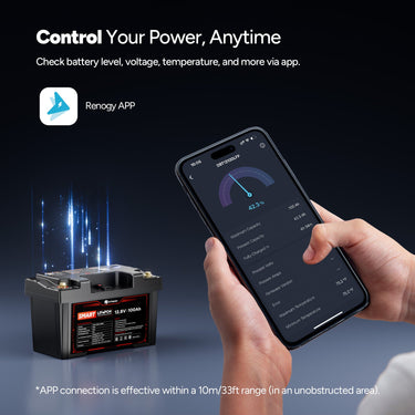 2-in-1 Smart PowerMax 1280Wh DC Portable Power Station & 12V 100Ah LiFePO4 Battery — 100Ah Battery