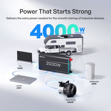 2000W 12V Pure Sine Wave Inverter — Inverter with 200AH AGM Battery