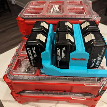 Lid Locking Makita 18v Battery Holder x6 (RS-Mk18LLBC)