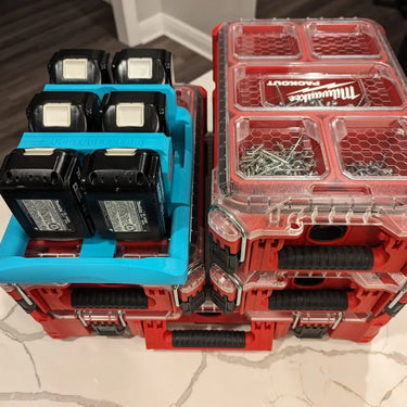 Lid Locking Makita 18v Battery Holder x6 (RS-Mk18LLBC)